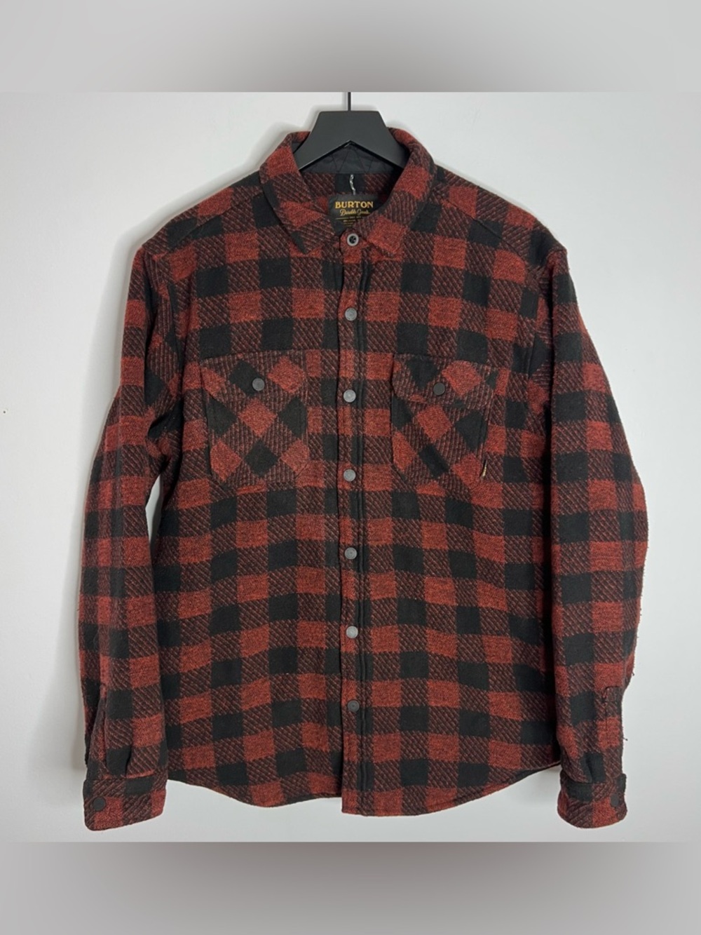 Burton Snowboards Brighton Insulated Flannel Mens Medium Orange